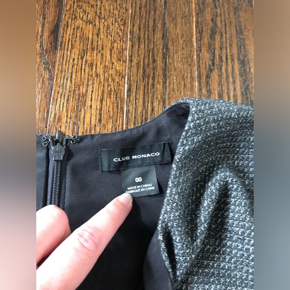 Club Monaco Women’s 00 Black/Gray Tweed Textured Hidden Zipper Cropped Jumpsuit - Picture 7 of 15